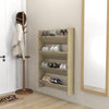 Veggskoskap 2 stk sonoma eik 80x18x60 cm sponplater