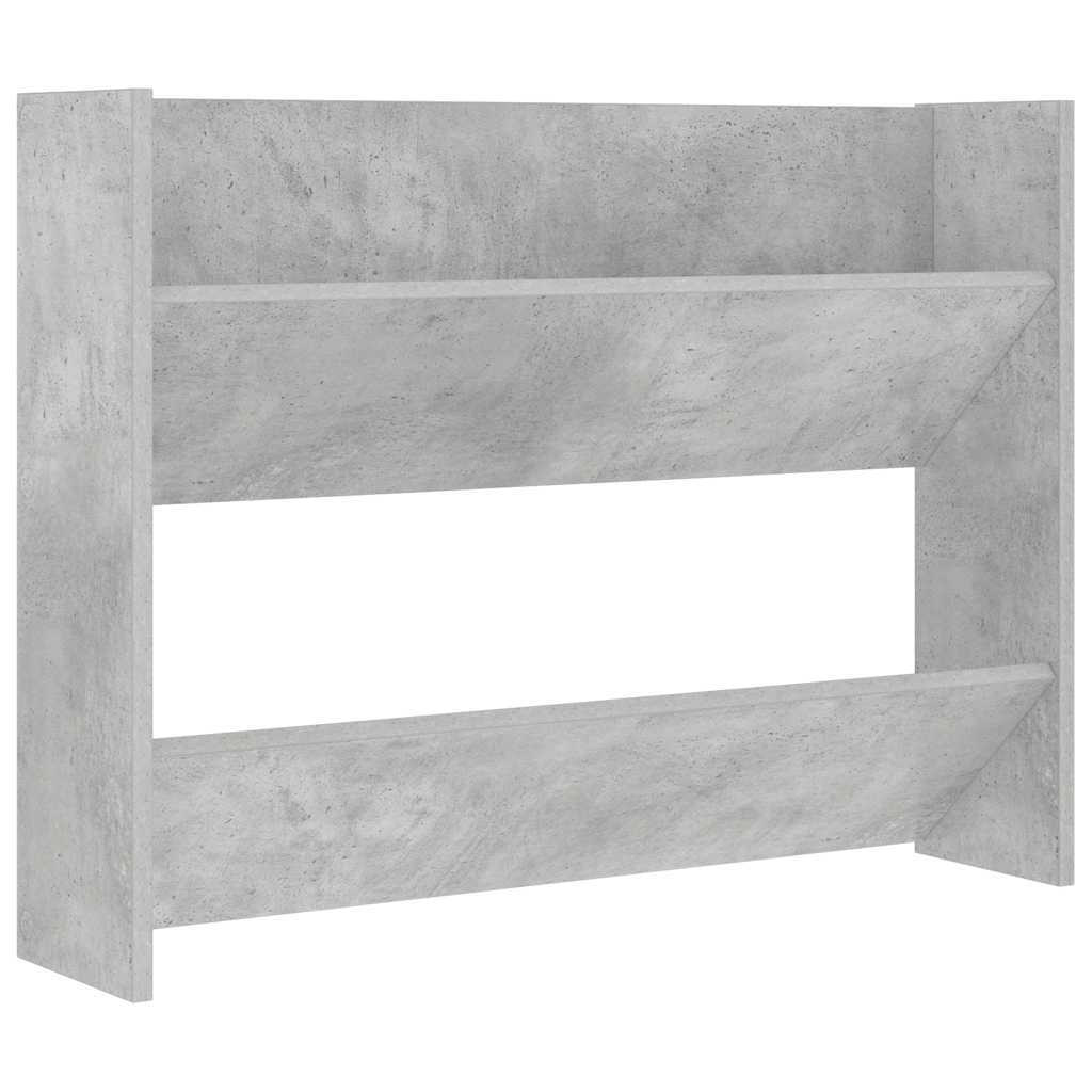 Veggskoskap 2 stk betonggrå 80x18x60 cm sponplate