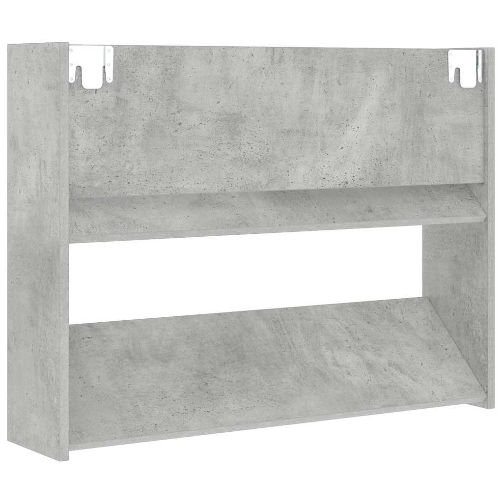 Veggskoskap 2 stk betonggrå 80x18x60 cm sponplate