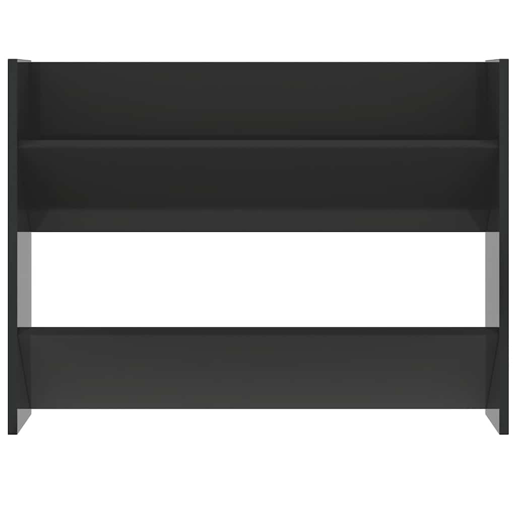 Veggmontert skoskap høyglans svart 80x18x60 cm konstruert tre