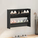 Veggmontert skoskap høyglans svart 80x18x60 cm konstruert tre