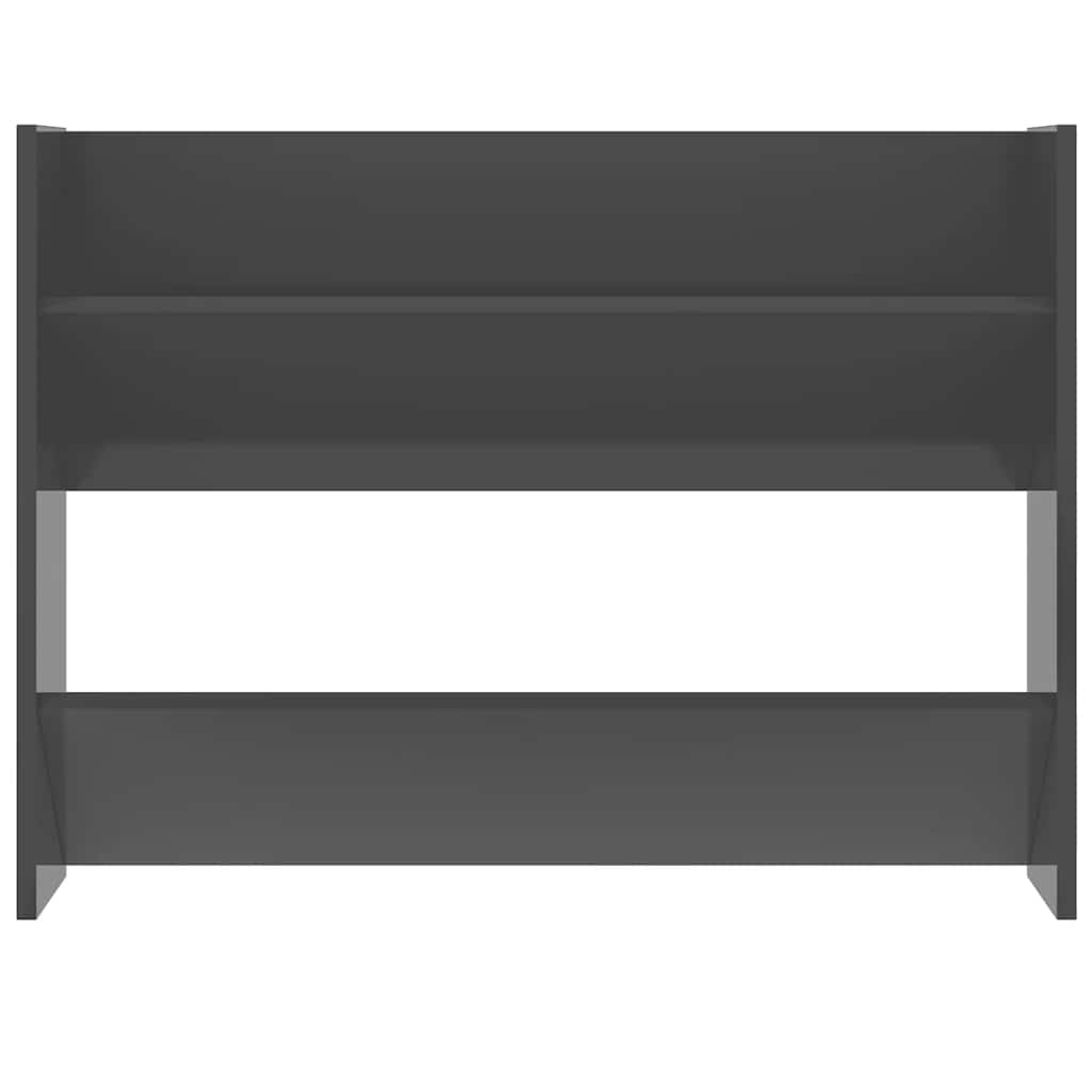 Veggskoskap høyglans grå 80x18x60 cm konstruert tre