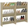 Veggskoskap 2 stk hvit og sonoma eik 60x18x90 cm sponplater