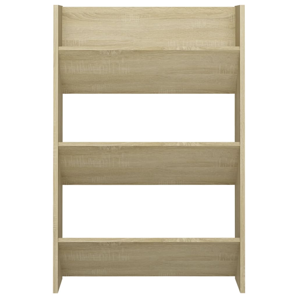 Veggskoskap 2 stk hvit og sonoma eik 60x18x90 cm sponplater