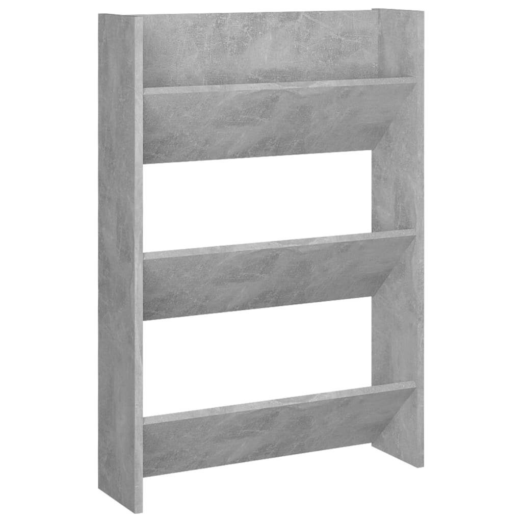 Veggskoskap 2 stk betonggrå 60x18x90 cm sponplater