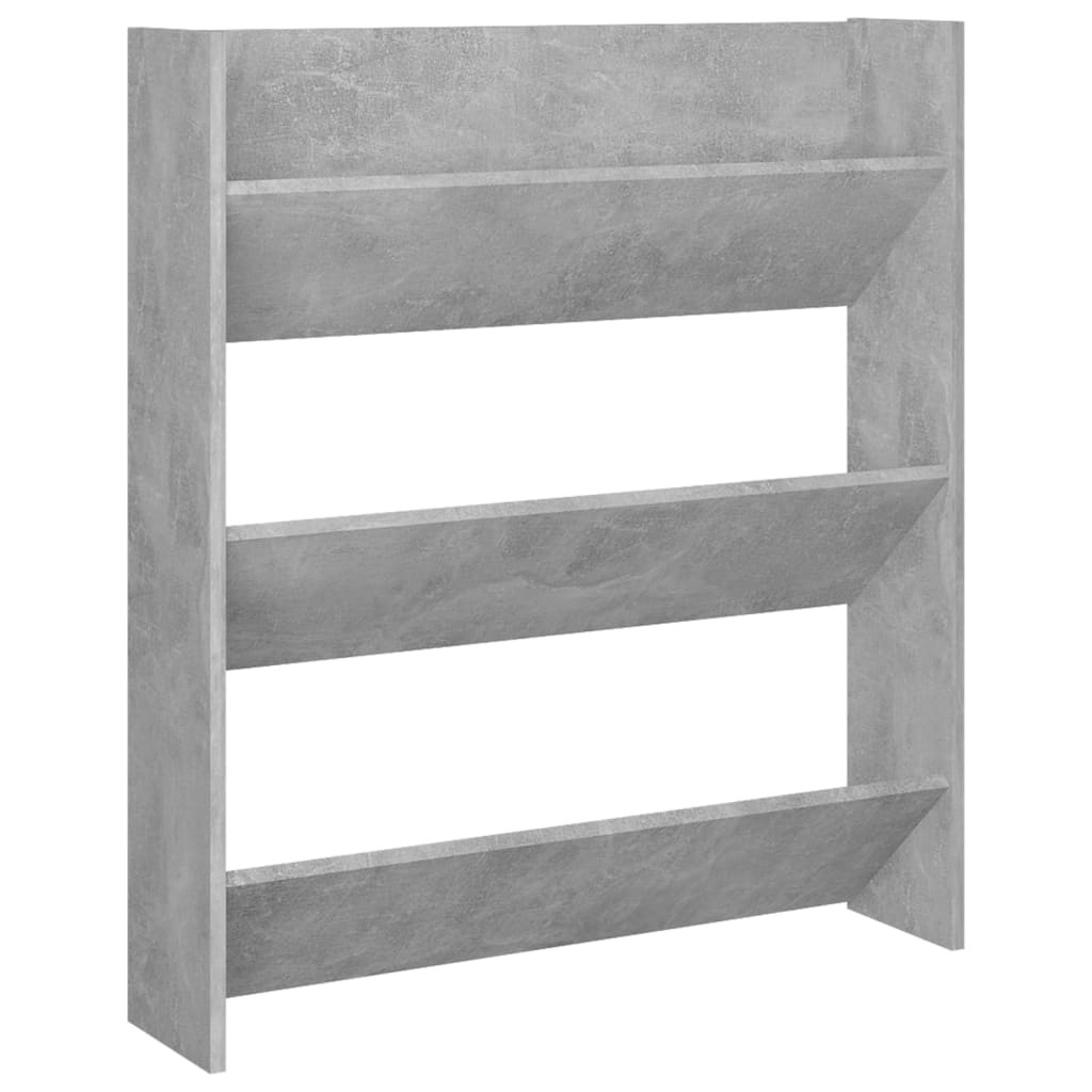 Veggskoskap betonggrå 80x18x90 cm sponplater