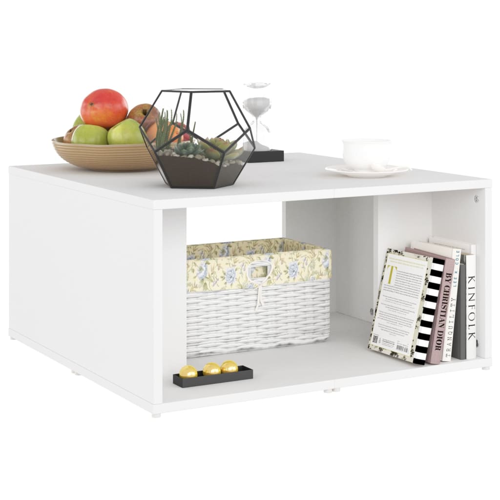 Salongbord 4 stk hvit 33x33x33 cm konstruert tre