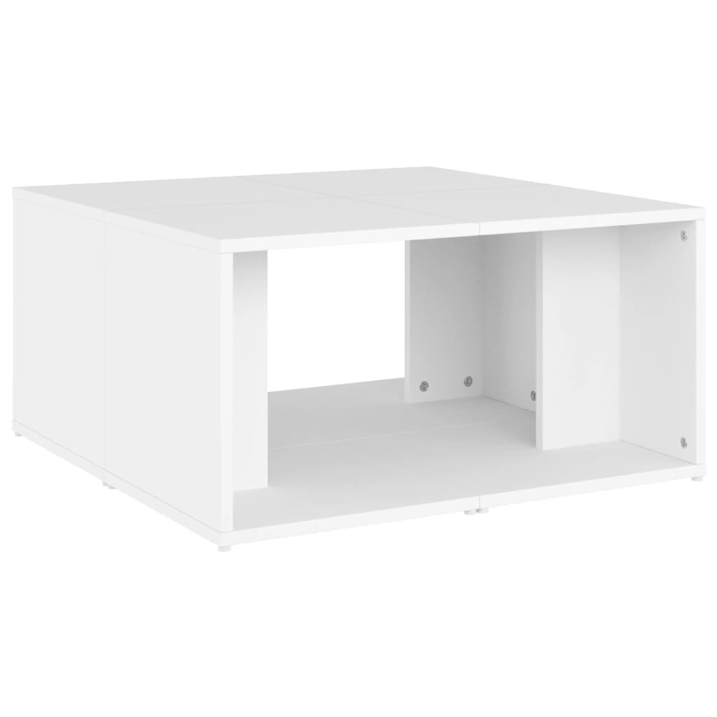Salongbord 4 stk hvit 33x33x33 cm konstruert tre