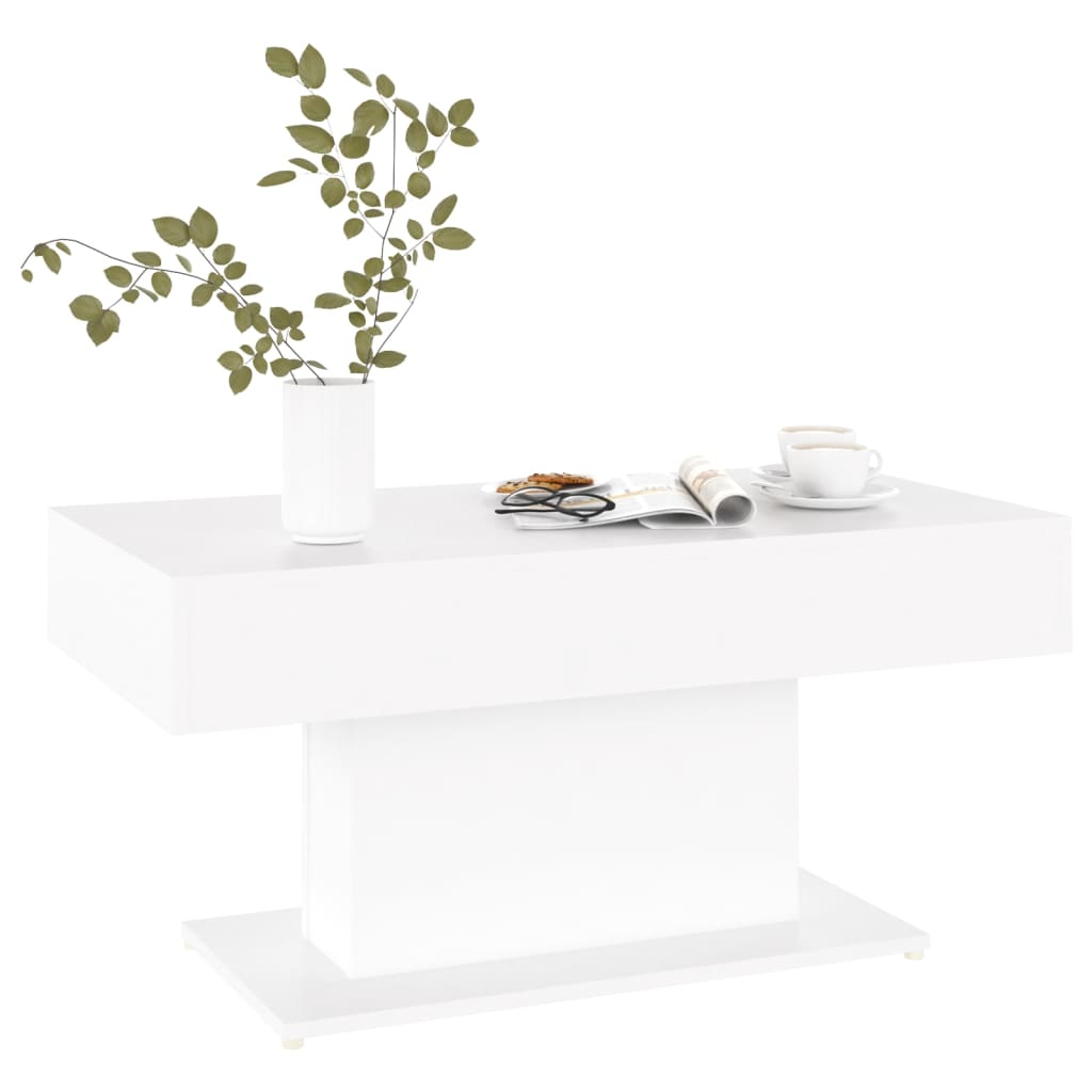 Salongbord hvit 96x50x45 cm konstruert tre