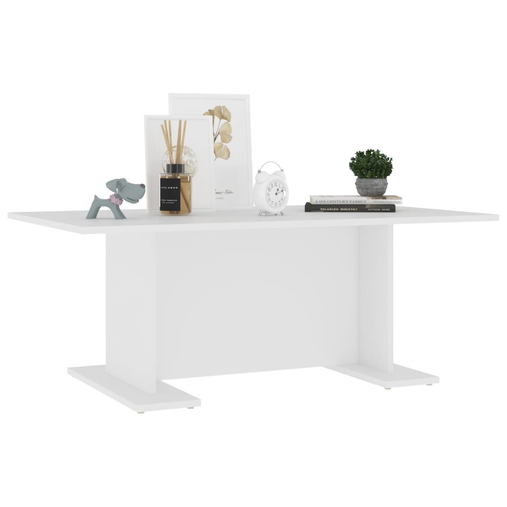 Salongbord hvit 103,5x60x40 cm konstruert tre