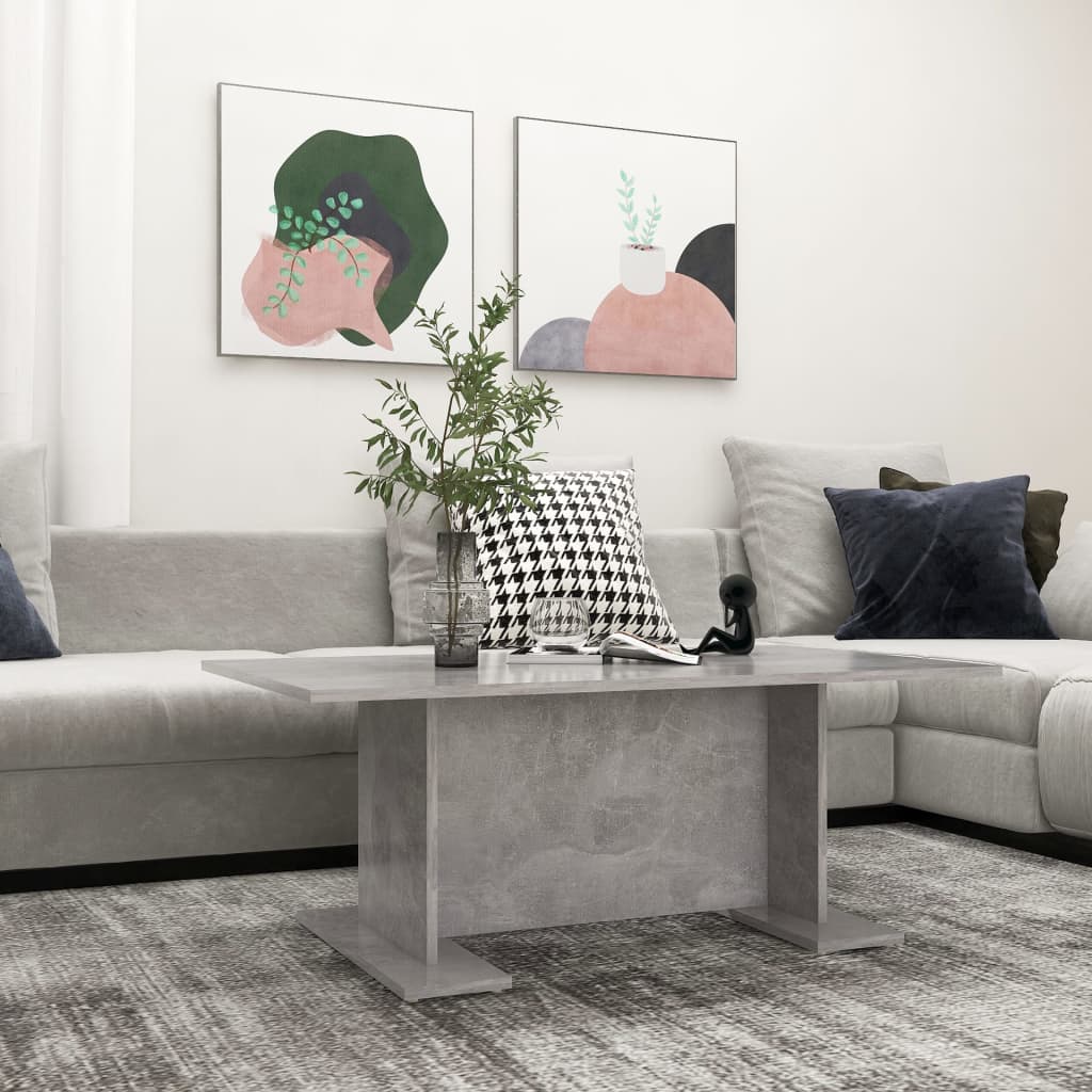 Salongbord betonggrå 103,5x60x40 cm konstruert tre