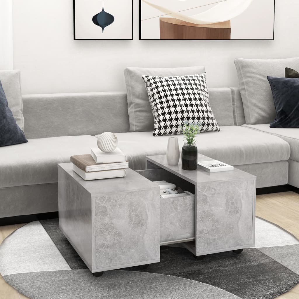 Salongbord betonggrå 60x60x38 cm konstruert tre