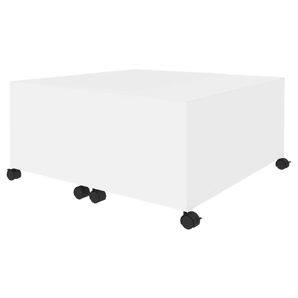Salongbord hvit 75x75x38 cm konstruert tre