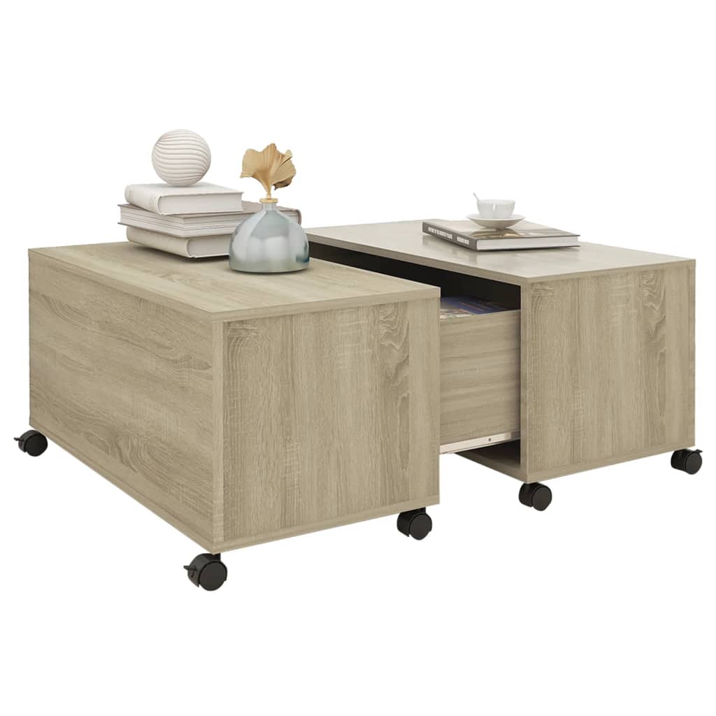 Salongbord sonoma eik 75x75x38 cm konstruert tre