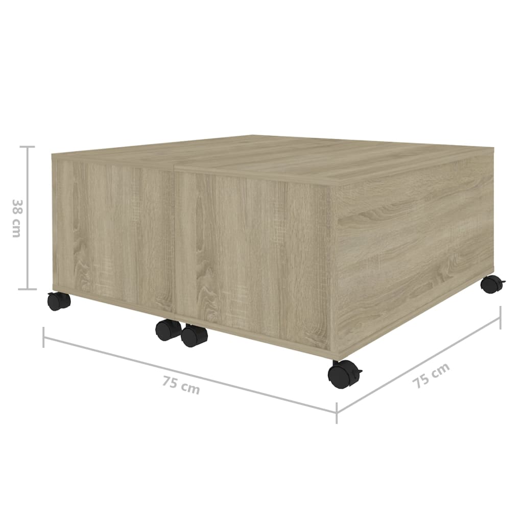 Salongbord sonoma eik 75x75x38 cm konstruert tre