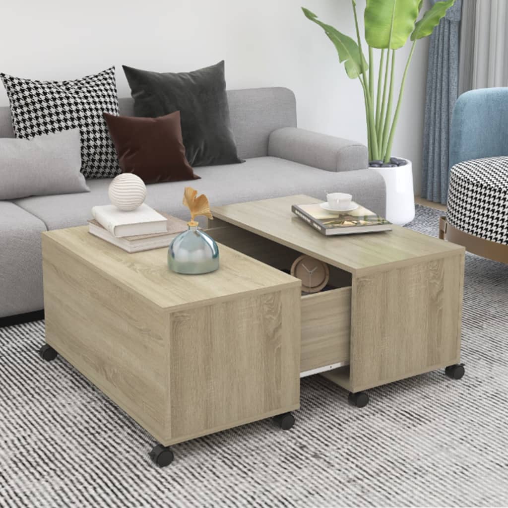 Salongbord sonoma eik 75x75x38 cm konstruert tre