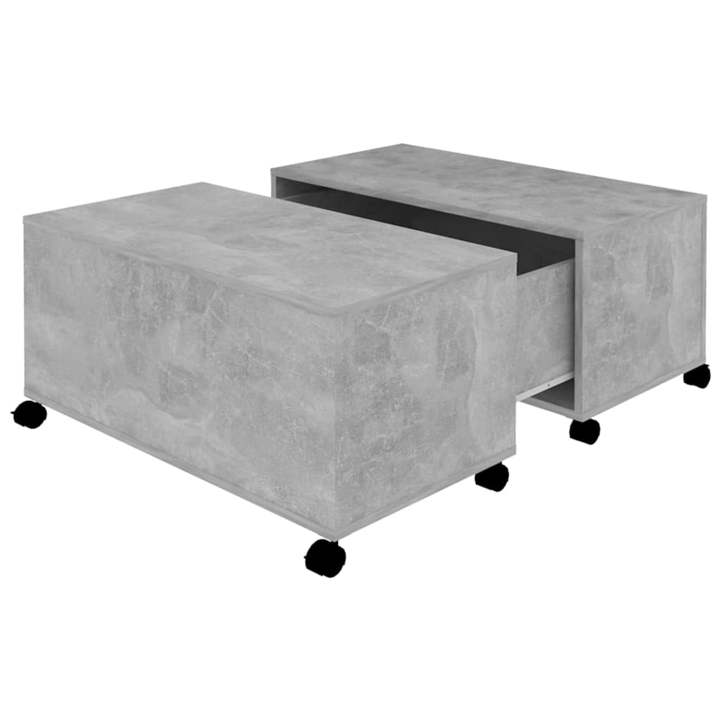 Salongbord betonggrå 75x75x38 cm konstruert tre
