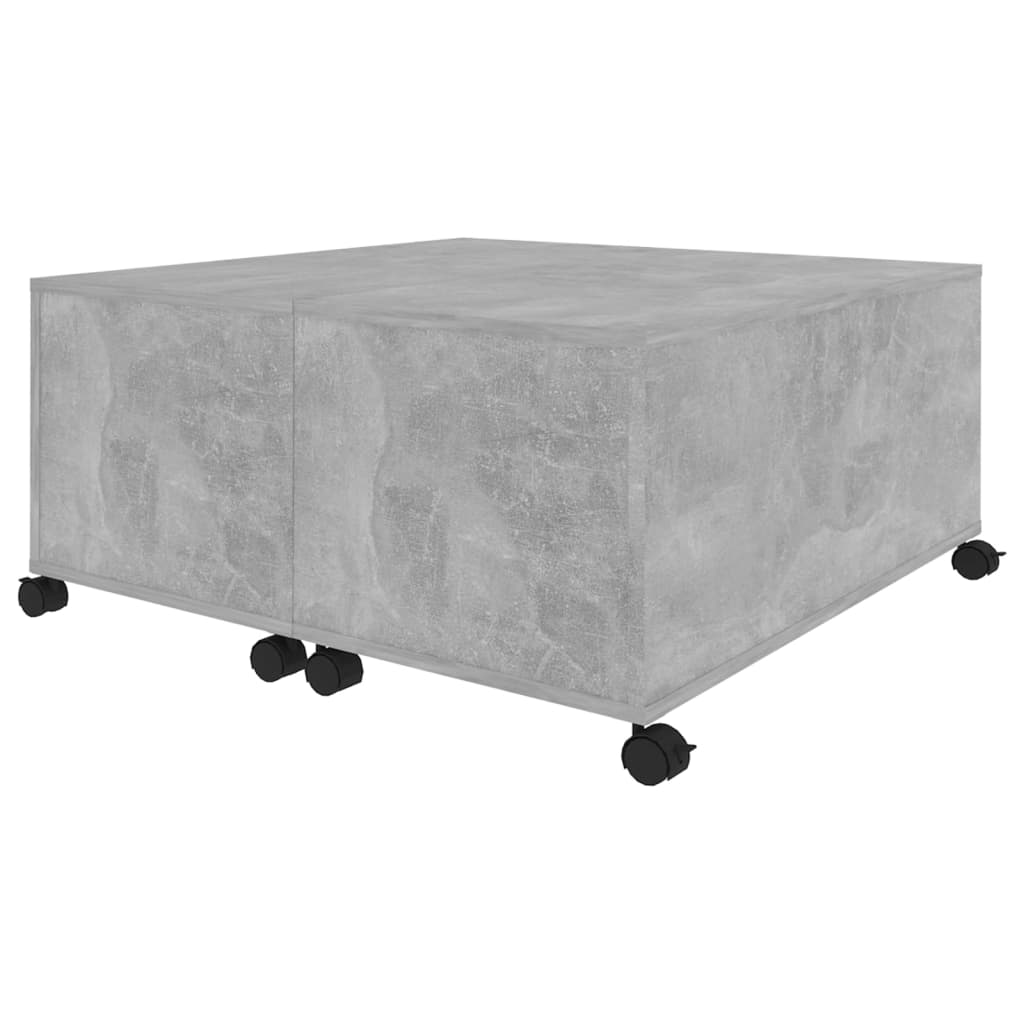 Salongbord betonggrå 75x75x38 cm konstruert tre