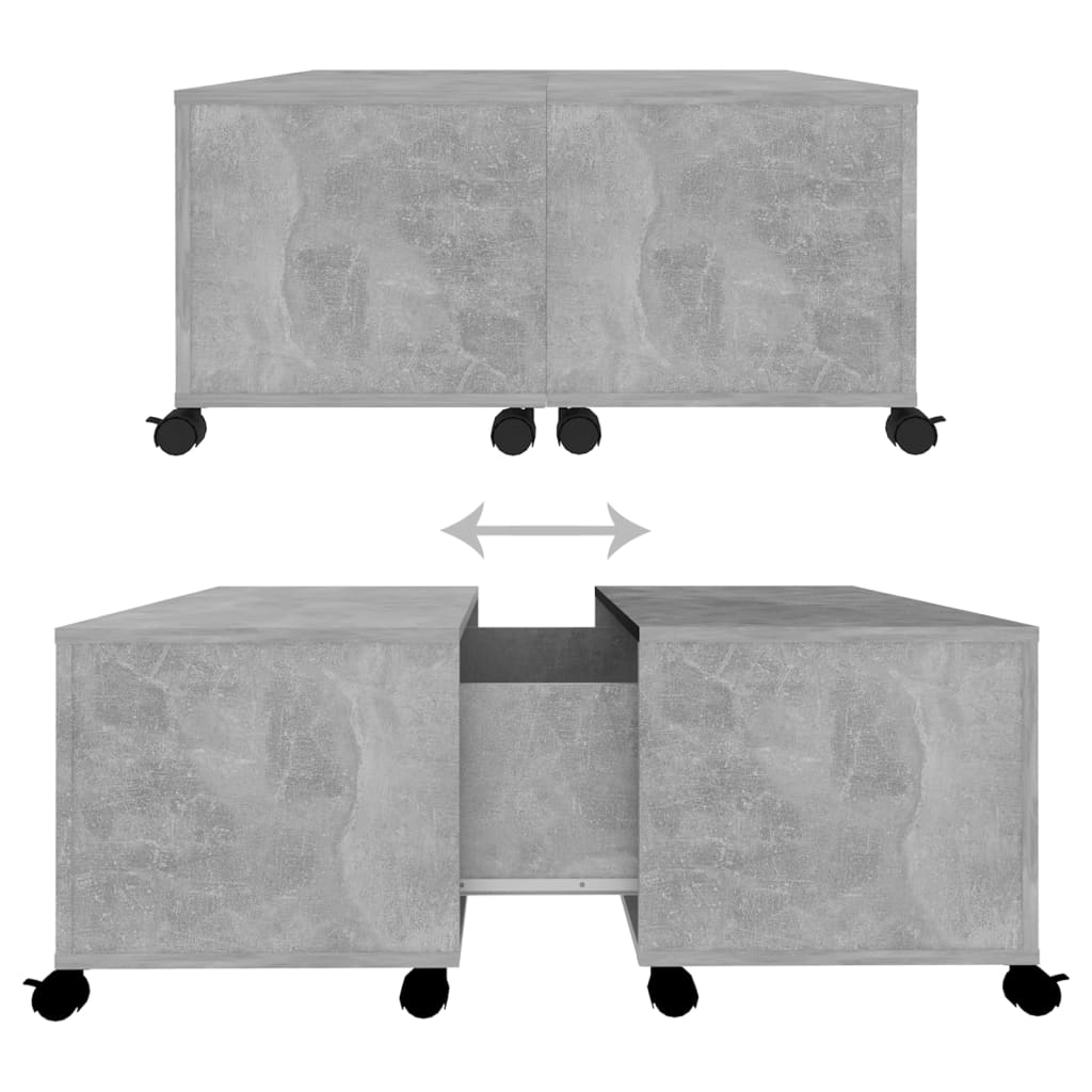 Salongbord betonggrå 75x75x38 cm konstruert tre