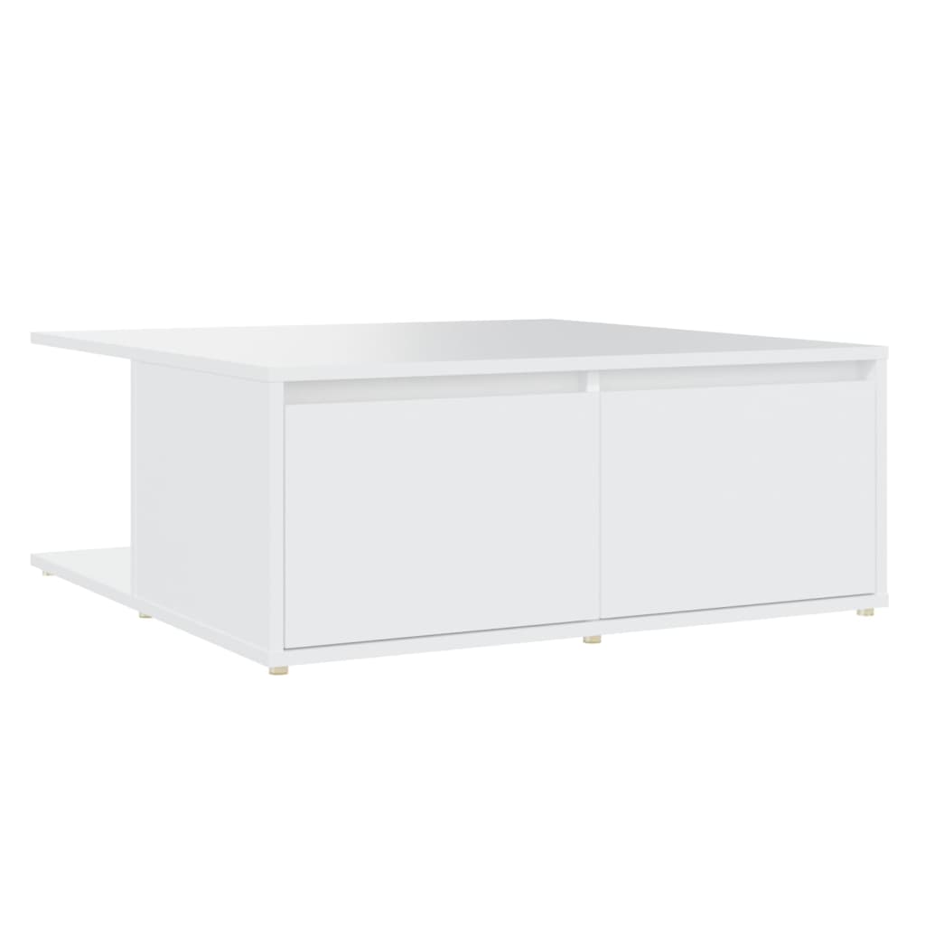 Salongbord hvit 80x80x31 cm konstruert tre
