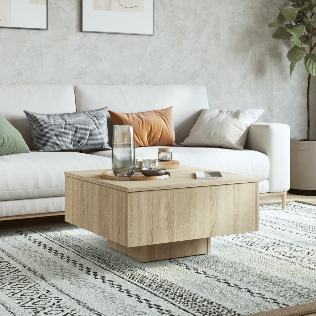 Salongbord sonoma eik 60x60x31,5 cm konstruert tre