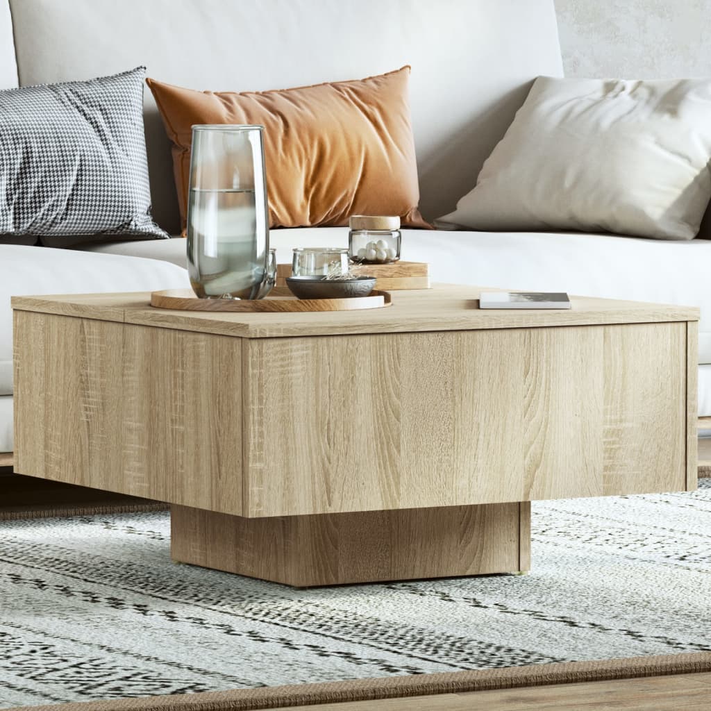 Salongbord sonoma eik 60x60x31,5 cm konstruert tre
