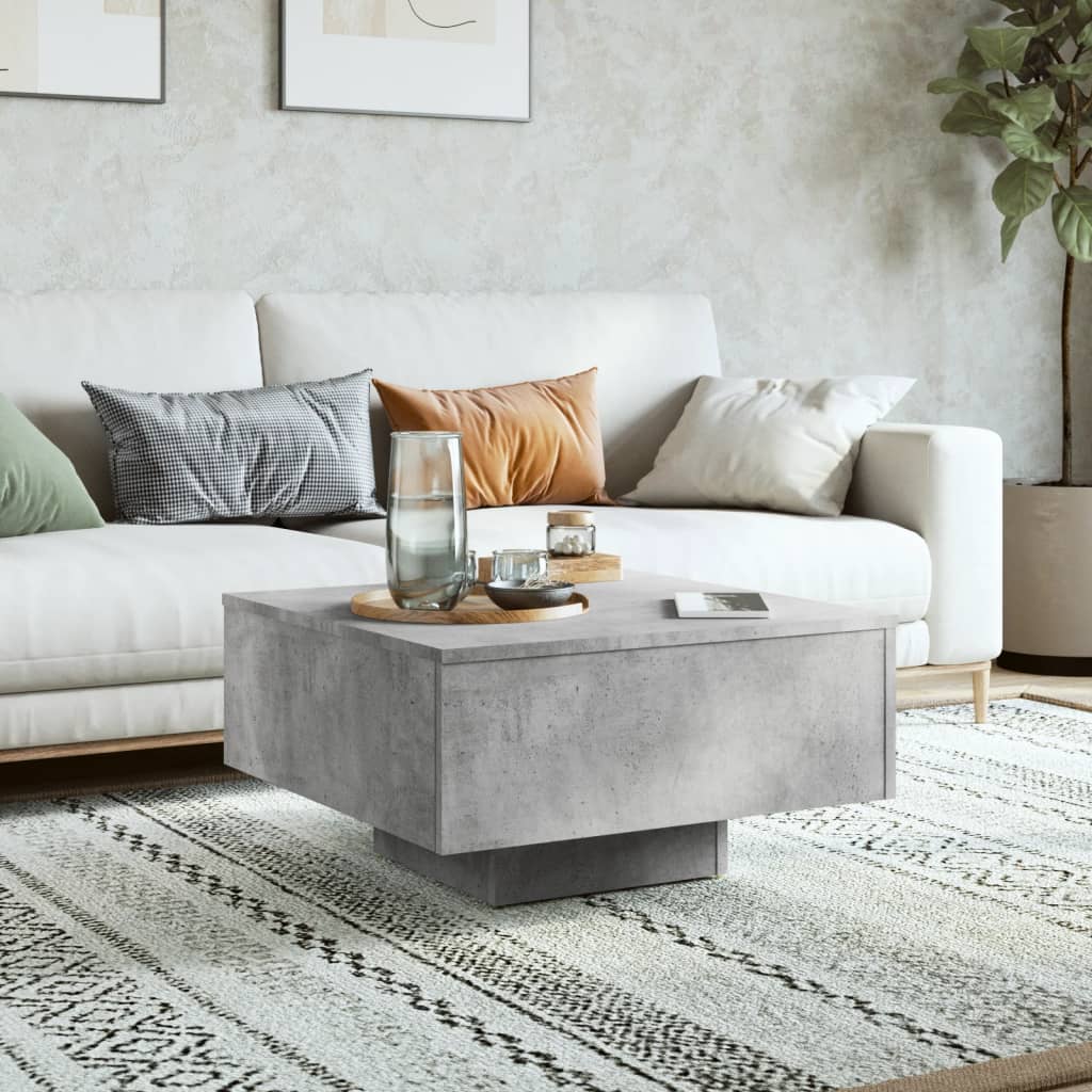 Salongbord betonggrå 60x60x31,5 cm konstruert tre