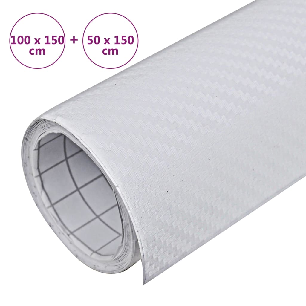 Bilfolier 2 stk 3D hvit 100x150 cm+50x150 cm