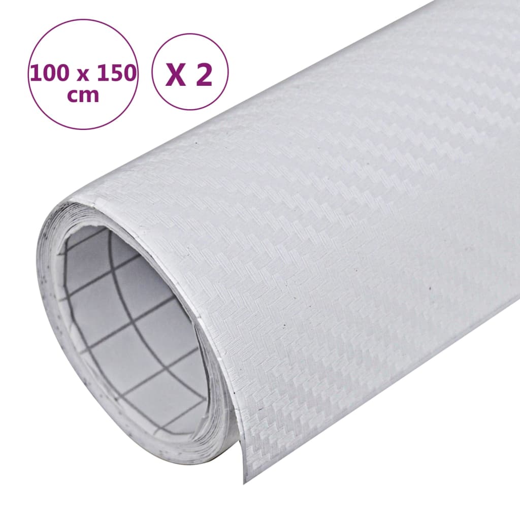 Bilfolier 2 stk 3D hvit 100x150 cm