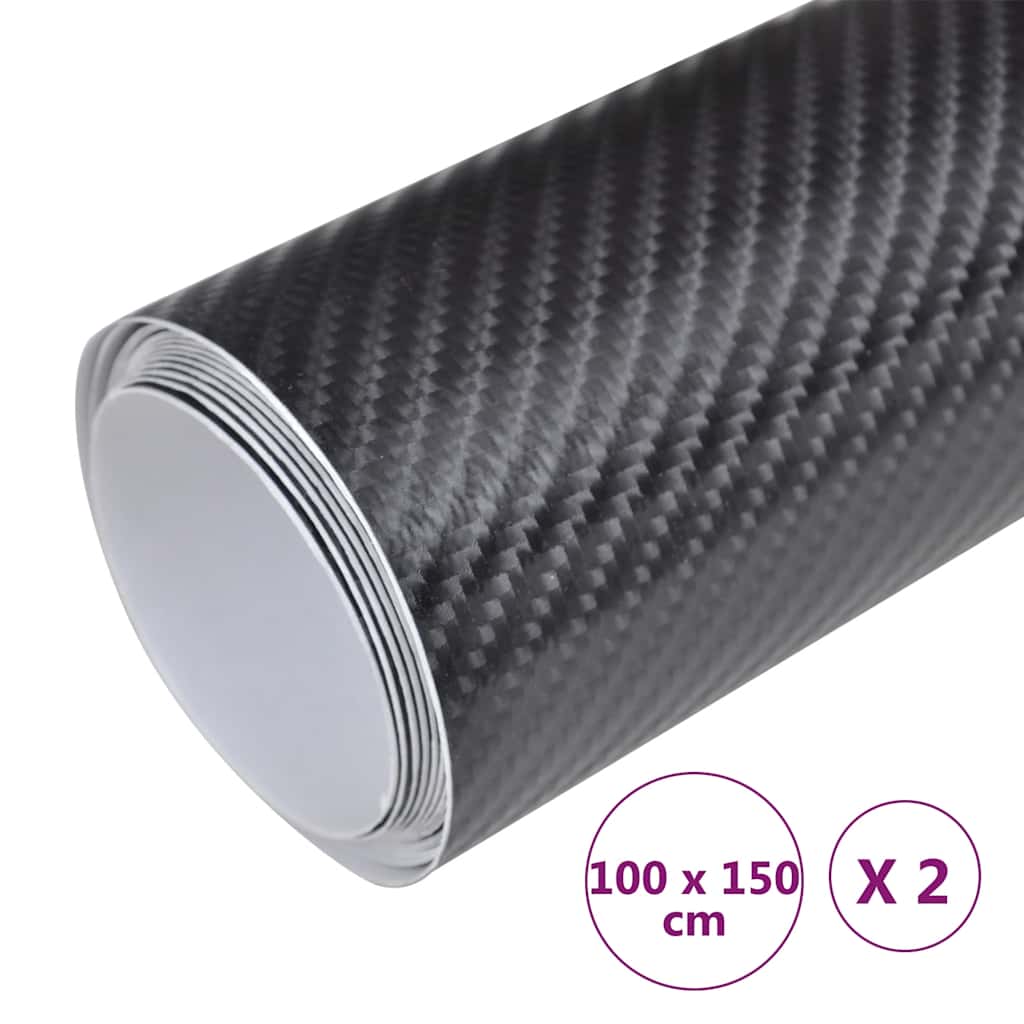 Bilfolier 2 stk 4D svart 100x150 cm