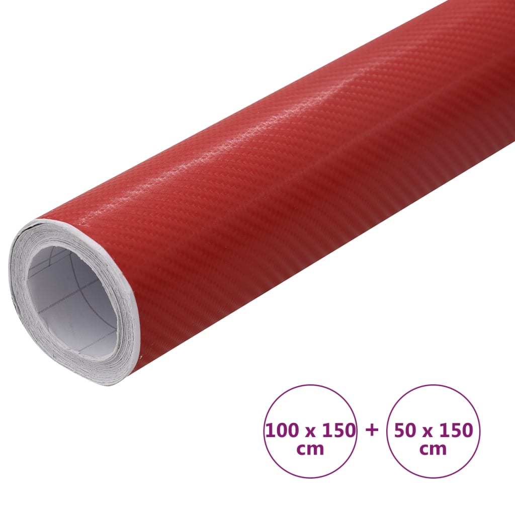 Bilfolier 2 stk 4D rød 100x150 cm+50x150 cm