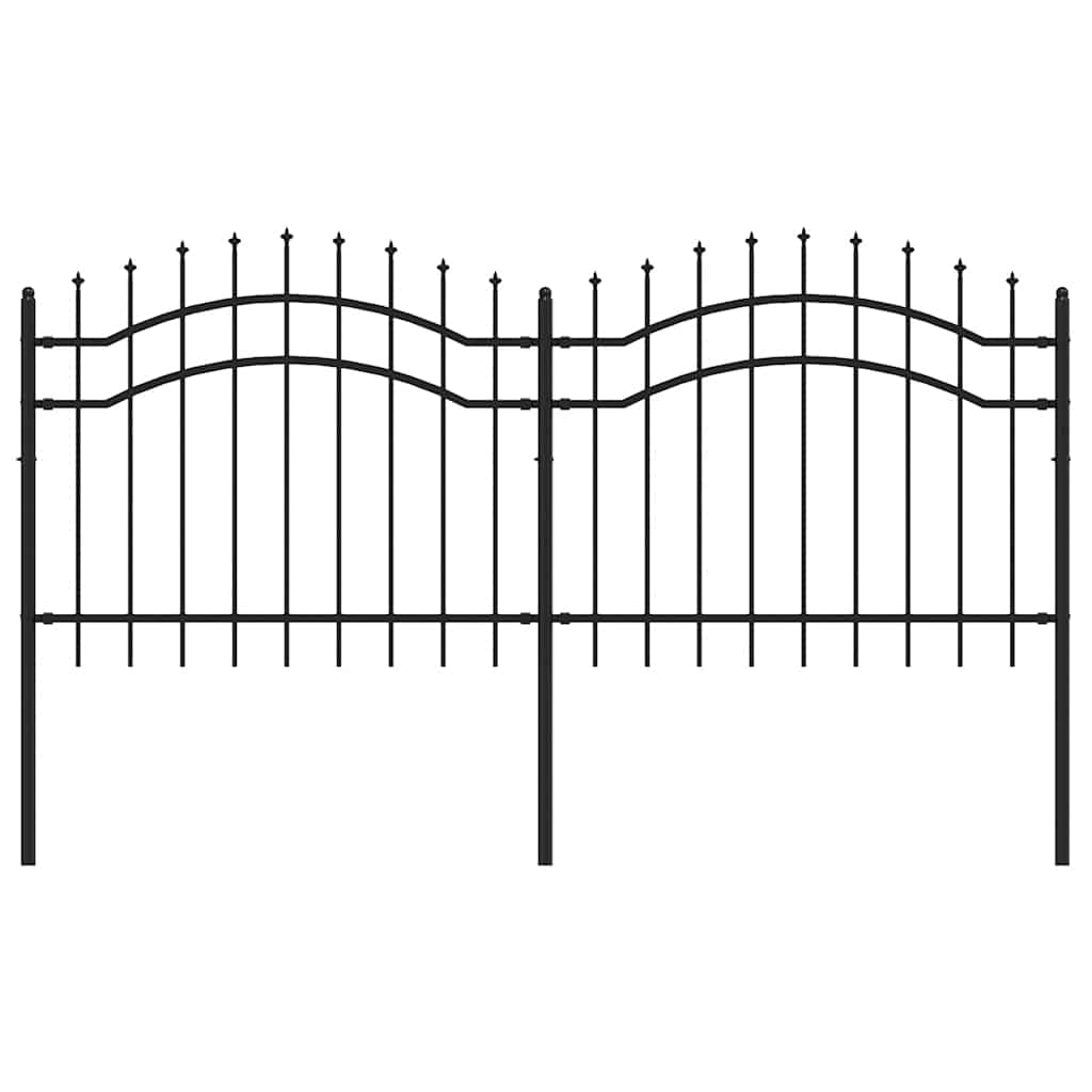 Hagegjerde Woerden med spydtopp svart 240x100 cm stål