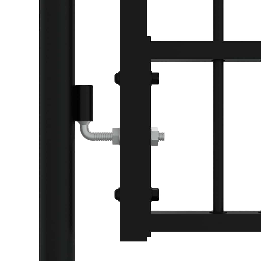 Gjerdeport KAMPEN med spydtopp svart 302x125 cm stål