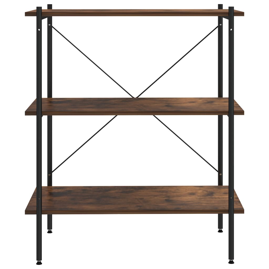 Hylle med 3 etasjer svart og naturell 80x40x92 cm