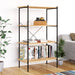 4-etasjers hylleenhet svart og eik 80x40x130 cm