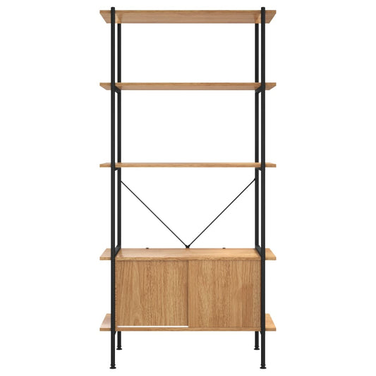 Hylle med skap 5 lag 80x40x163 cm stål og konstruert tre