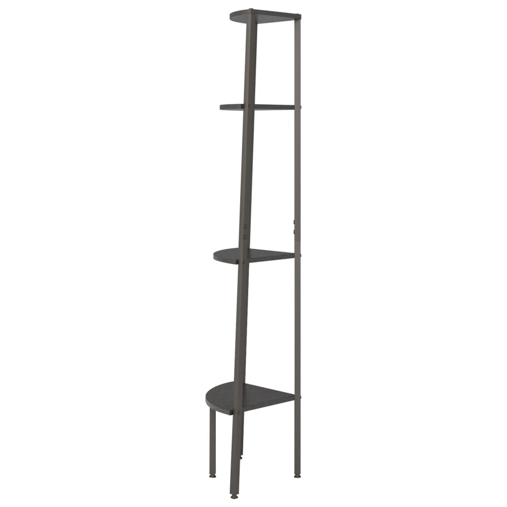 Hjørnehylle 4 etasjer svart 45,5x31,5x150 cm