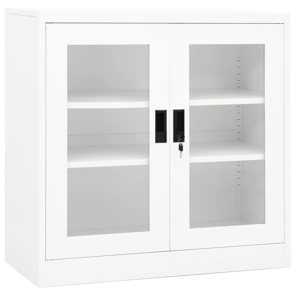 Kontorskap hvit 90x40x90 cm stål