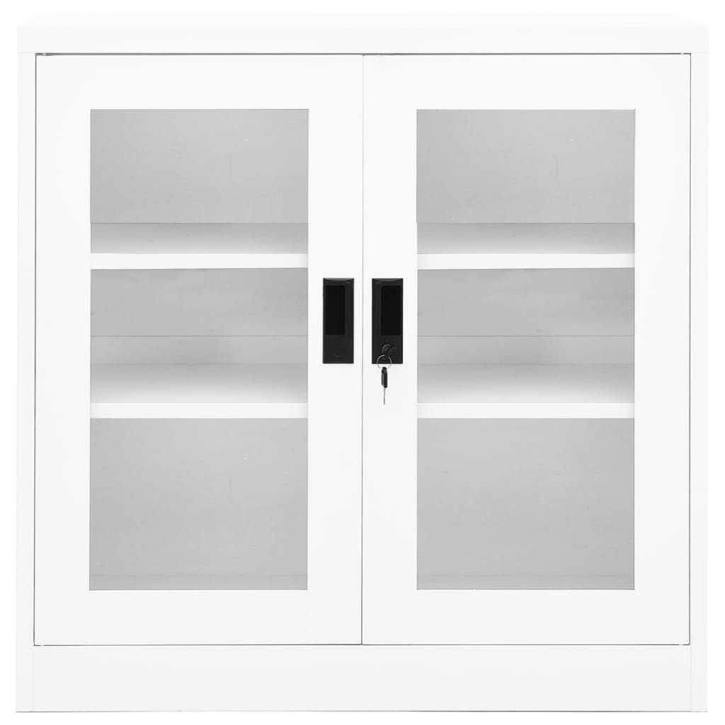 Kontorskap hvit 90x40x90 cm stål