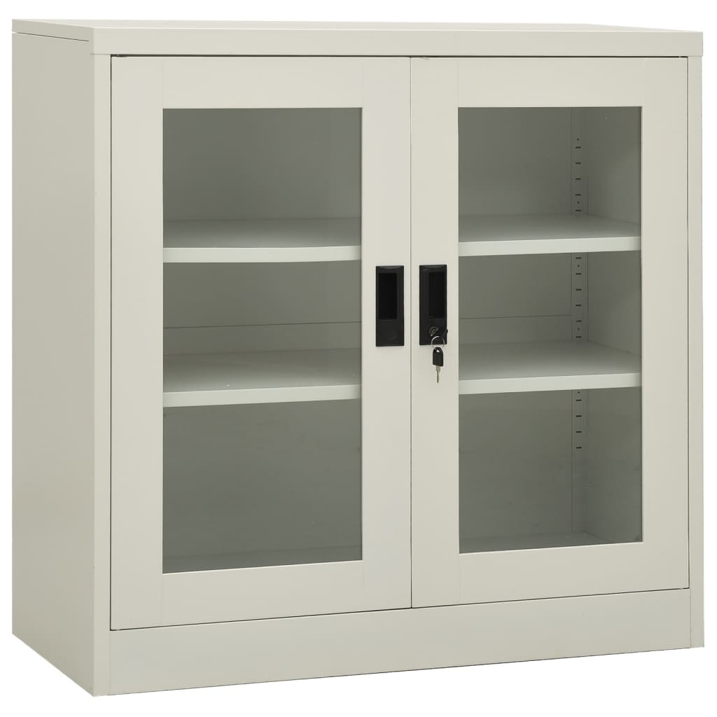 Kontorskap 90x40x90 cm stål lysegrå