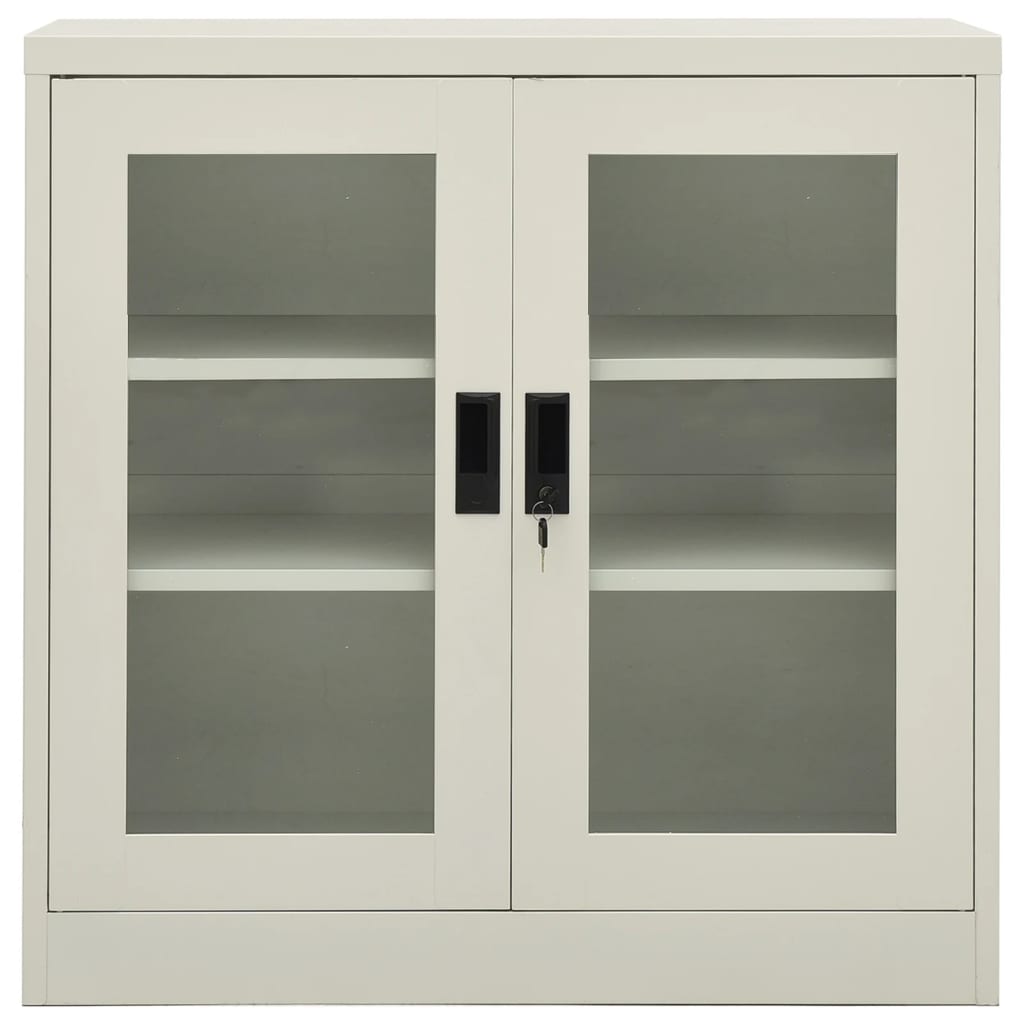 Kontorskap 90x40x90 cm stål lysegrå