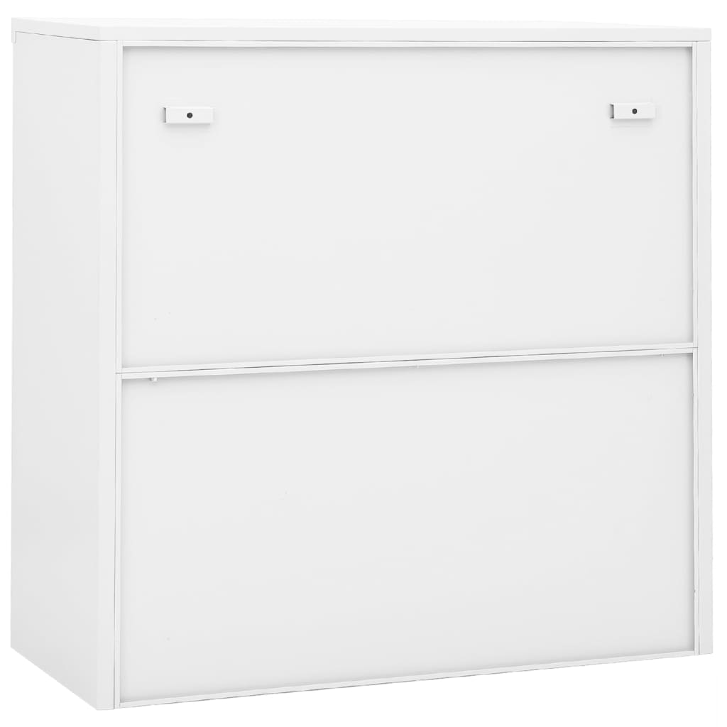 Kontorskap med skyvedør 90x40x90 cm stål hvit vidaXL