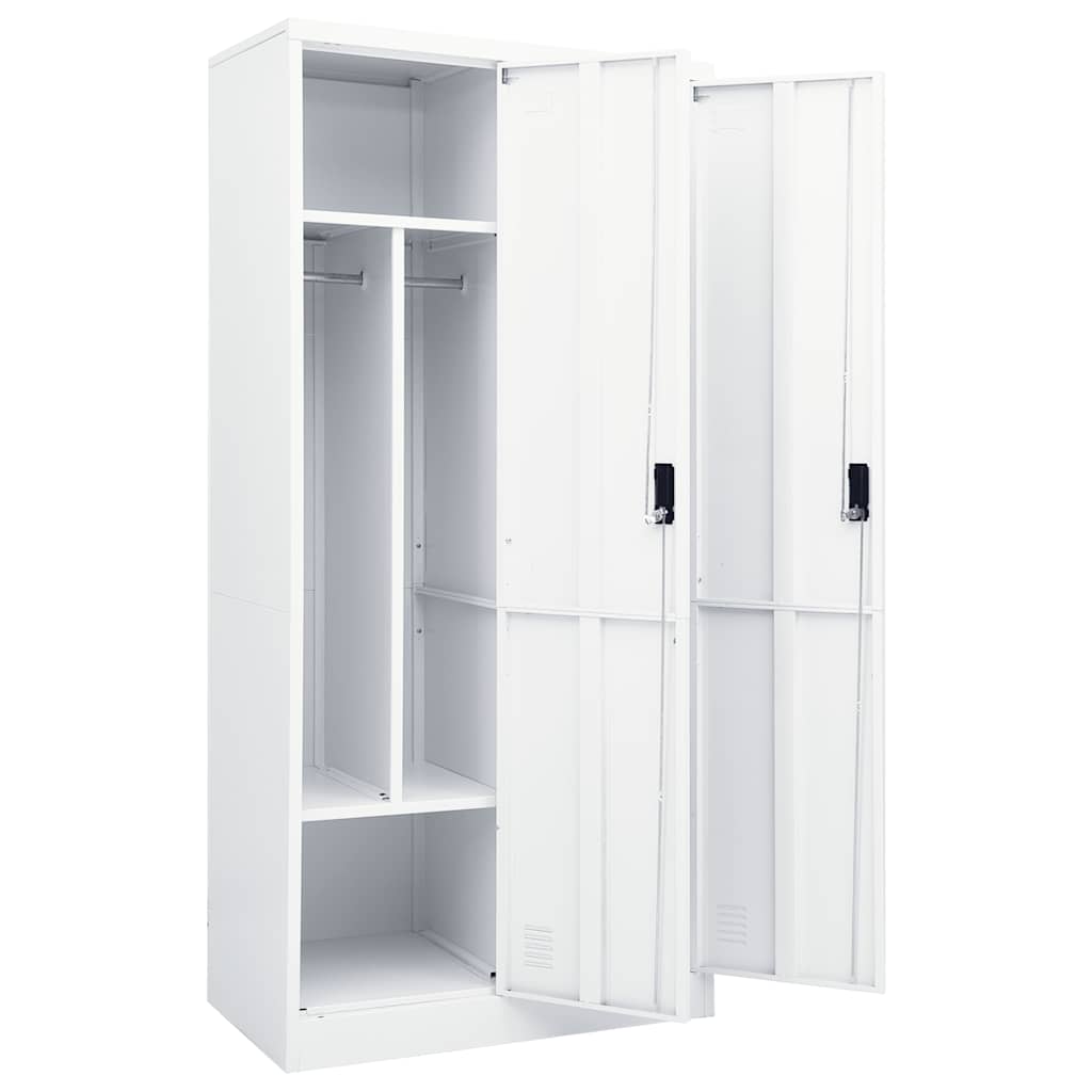 Garderobe hvit 80x50x180 cm stål vidaXL