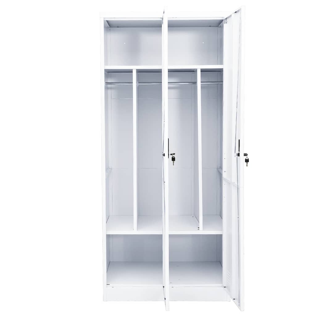 Garderobe hvit 80x50x180 cm stål vidaXL