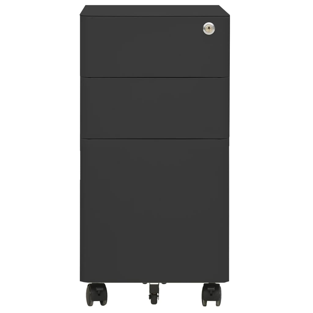 Mobilt arkivskap antrasitt 30x45x59 cm stål