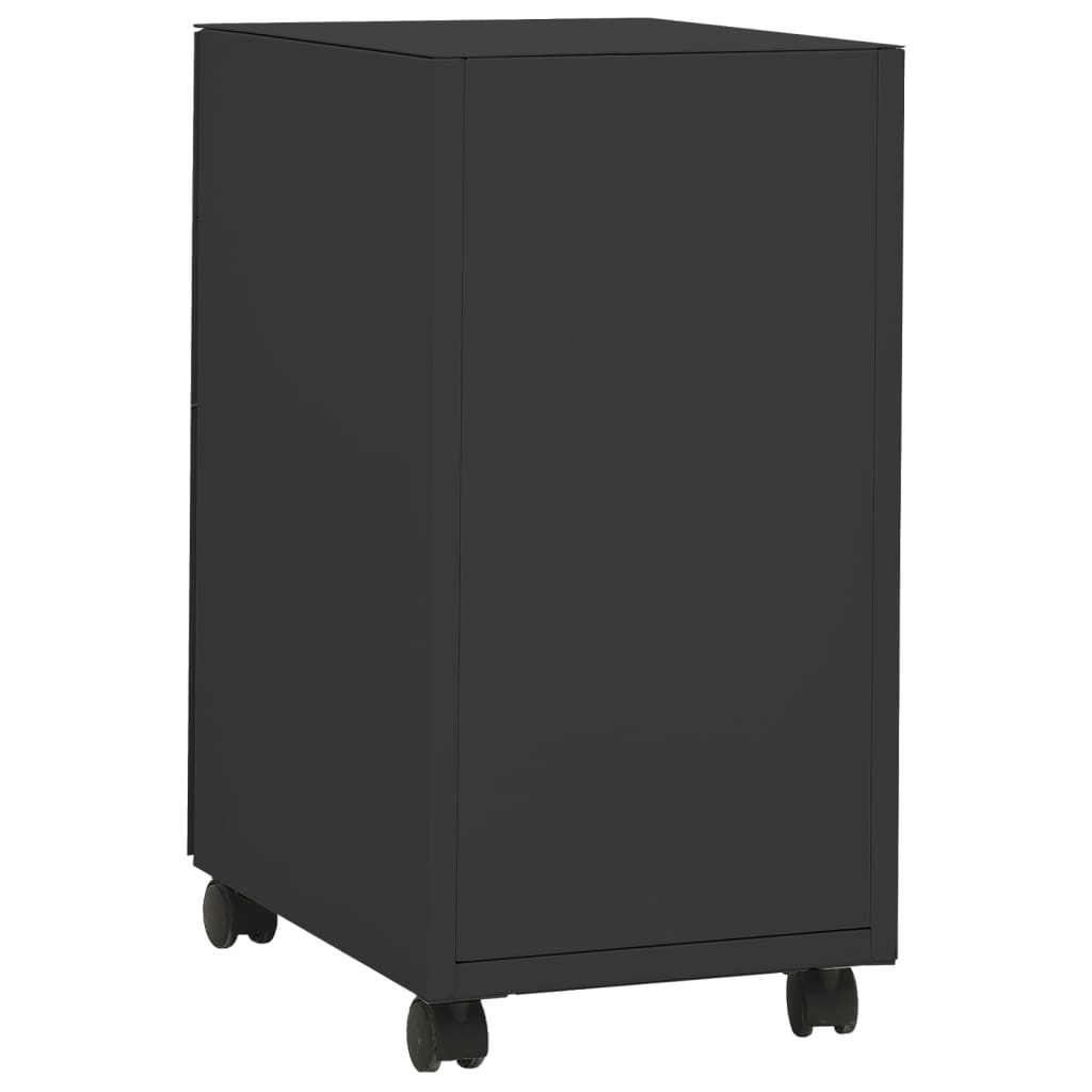 Mobilt arkivskap antrasitt 30x45x59 cm stål