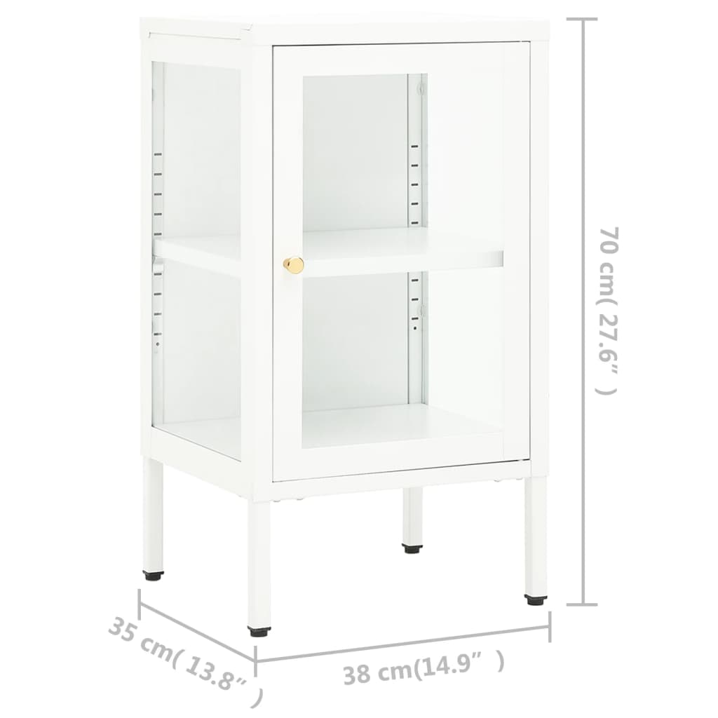 Skjenk 38x35x70 cm metall og glass