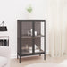 Skjenk antrasitt 75x35x105 cm stål og glass
