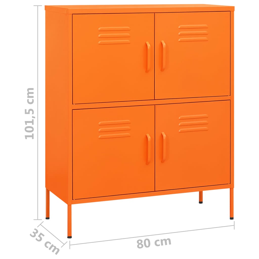 Oppbevaringsskap oransje 80x35x101,5 cm stål