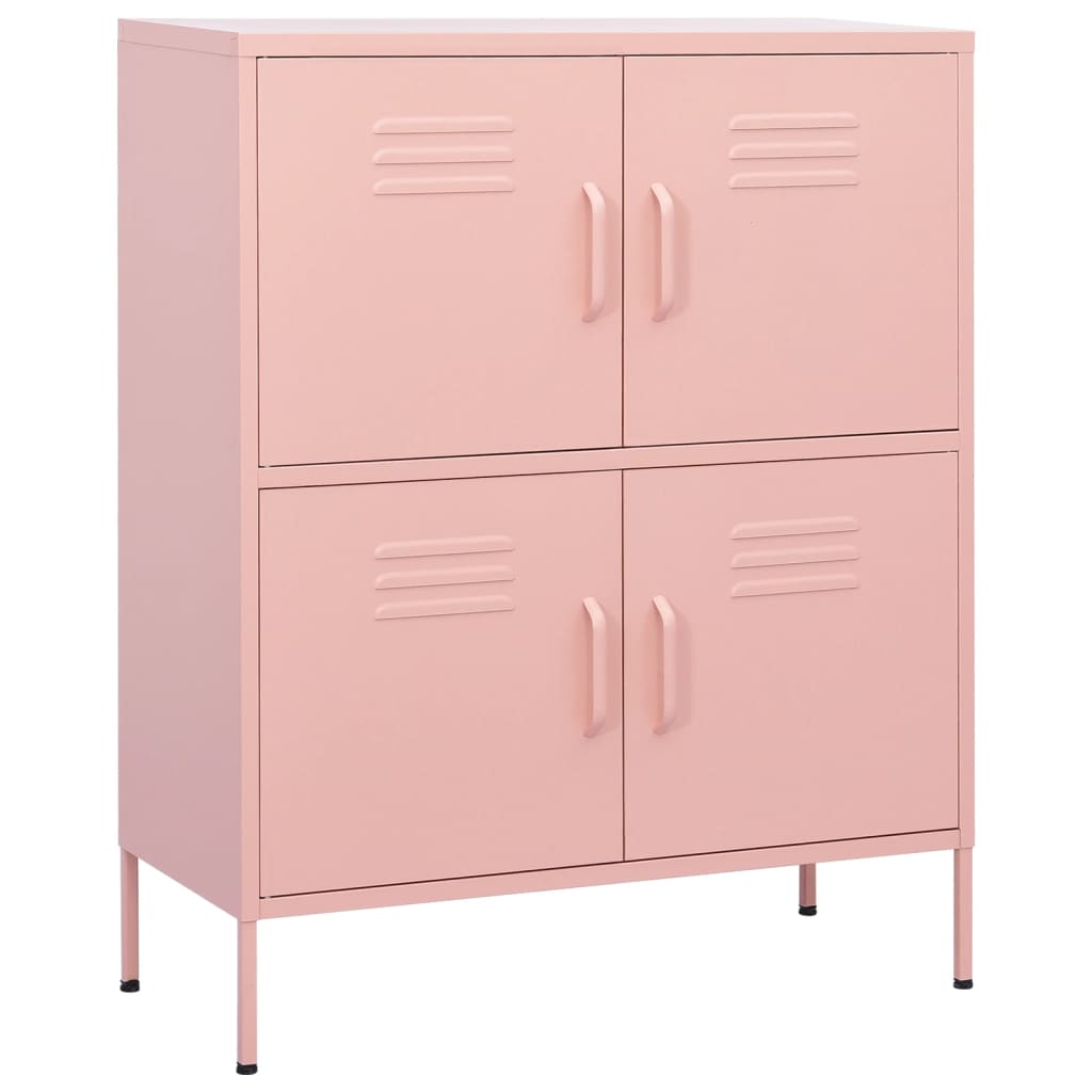 Oppbevaringsskap rosa 80x35x101,5 cm stål